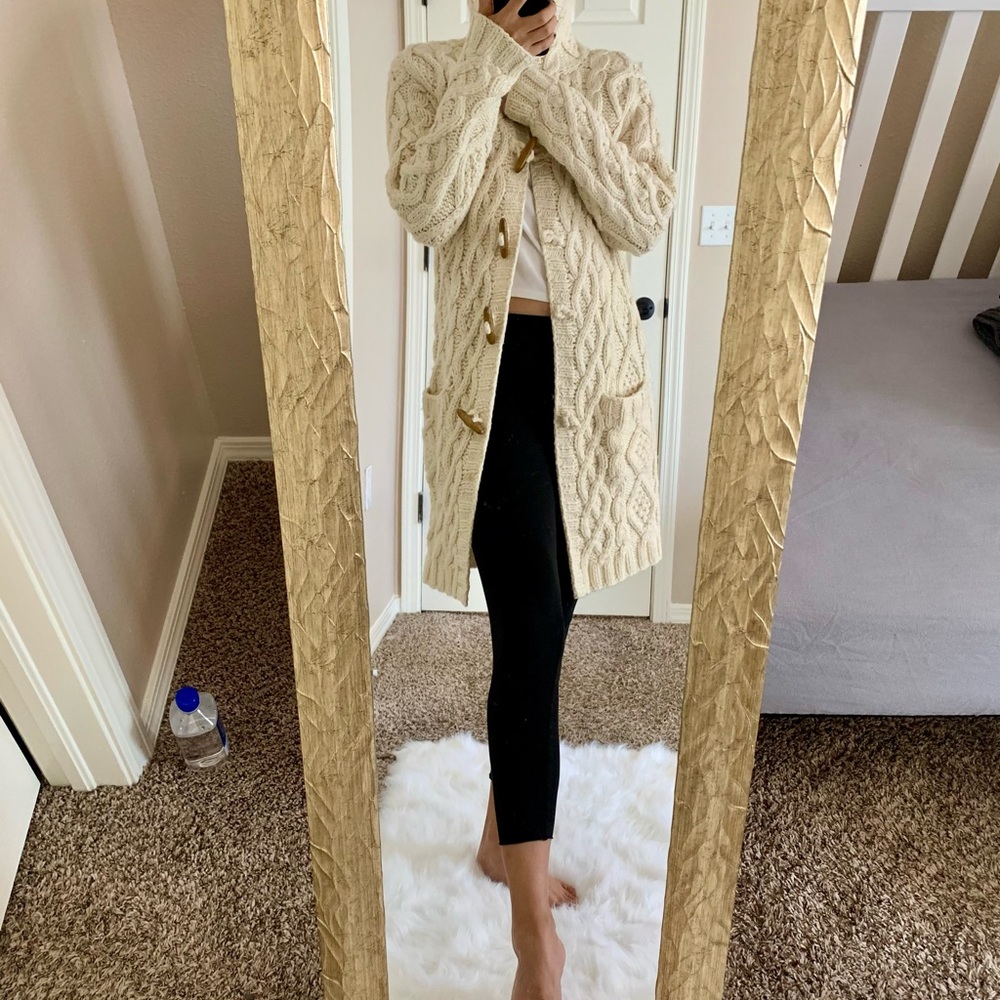 Pure wool sweater coat